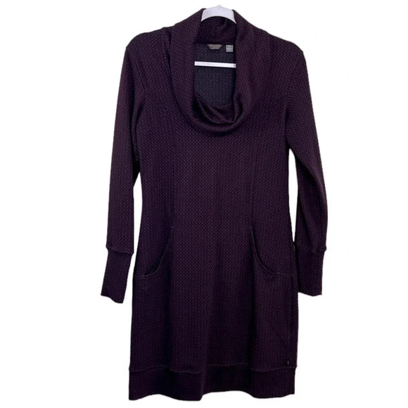 Merrell Women’s S Indira Cowl Neck  Long Sleeve Pockets Geometric Sweater Dress - Picture 1 of 7